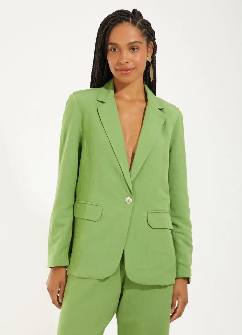 Blazer alfaiataria linho verde