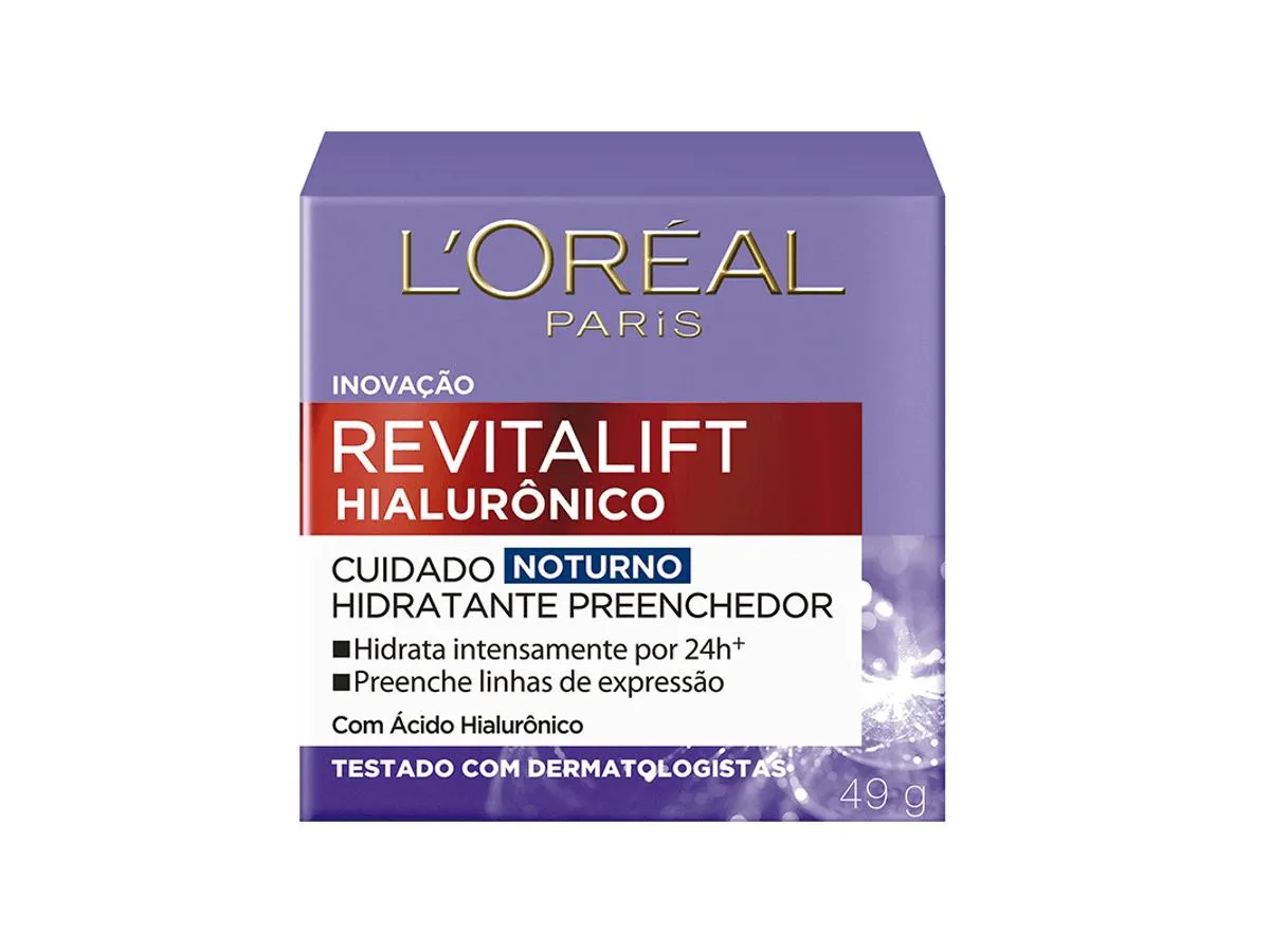Creme Hidratante Facial Anti-idade L'Oréal Paris Revitalift Hialurônico Noturno 49g