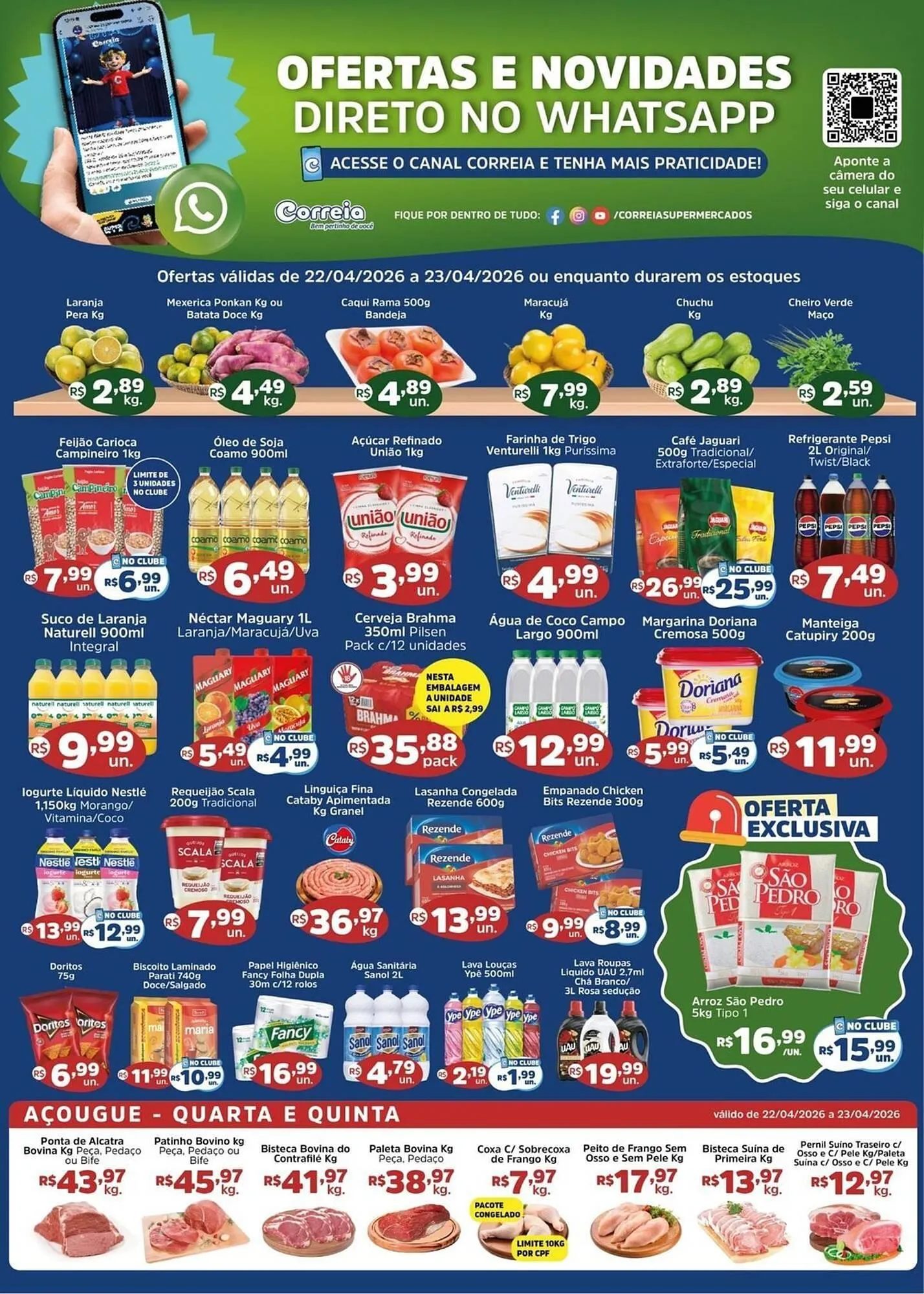 Encarte de Catálogo Supermercados Correia 22 de abril até 23 de abril 2026 - Pagina 1