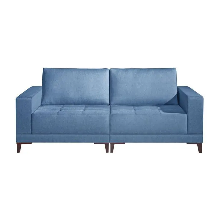 Sofá Volga 3 Lugares Linho Azul