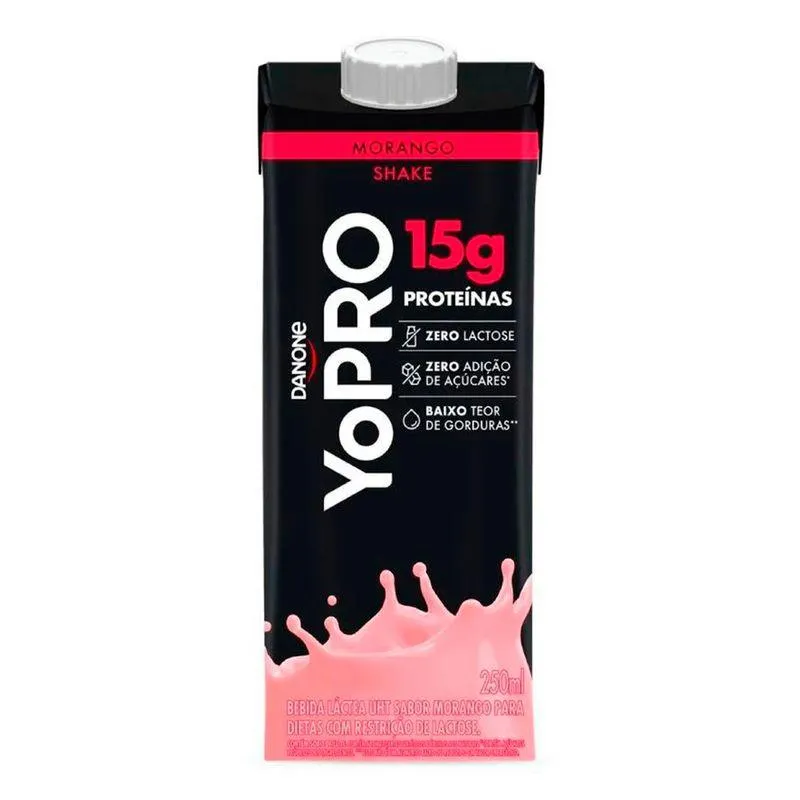 Bebida Láctea Uht Yopro 15g Proteína Zero Lactose Morango Caixa 250ml