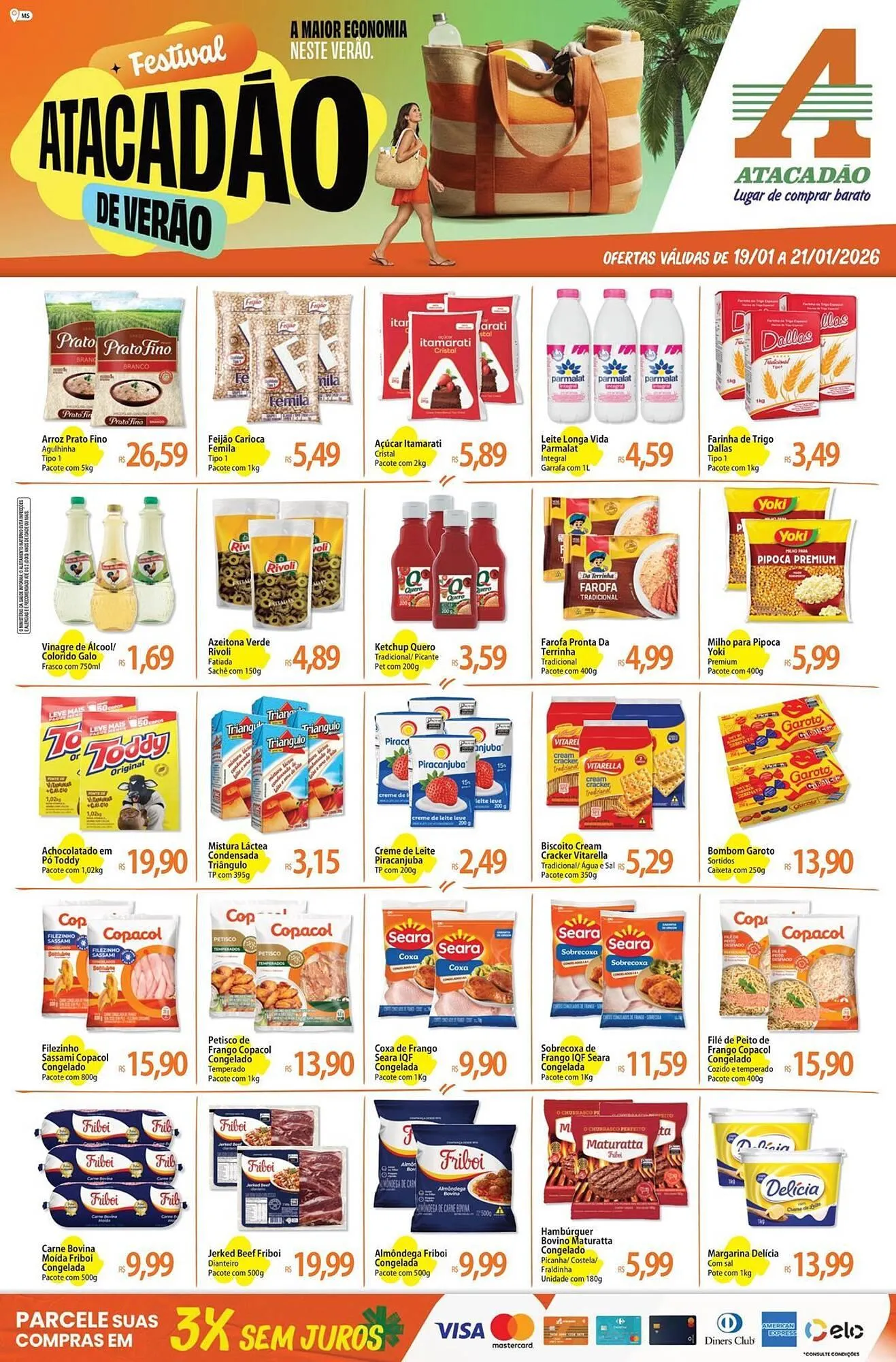 Encarte de Folheto Atacadão 19 de janeiro até 21 de janeiro 2026 - Pagina 1
