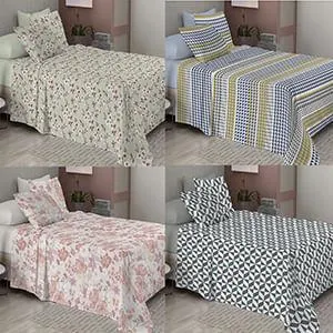 Jogo Cama Casal Micro Cotton Duplo 100% Poliéster Estampas Sortidas 4 Peças 101799019999 - Camesa