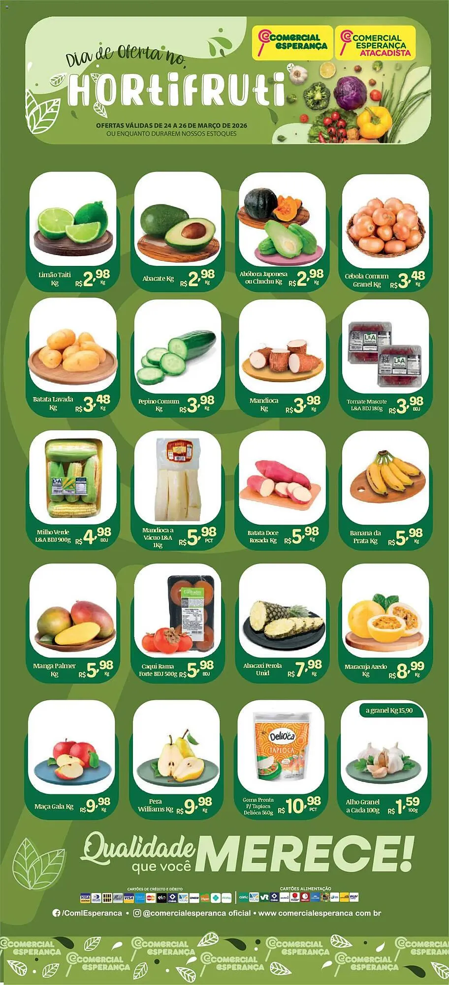 Encarte de Folheto Comercial Esperança 24 de março até 26 de março 2026 - Pagina 1