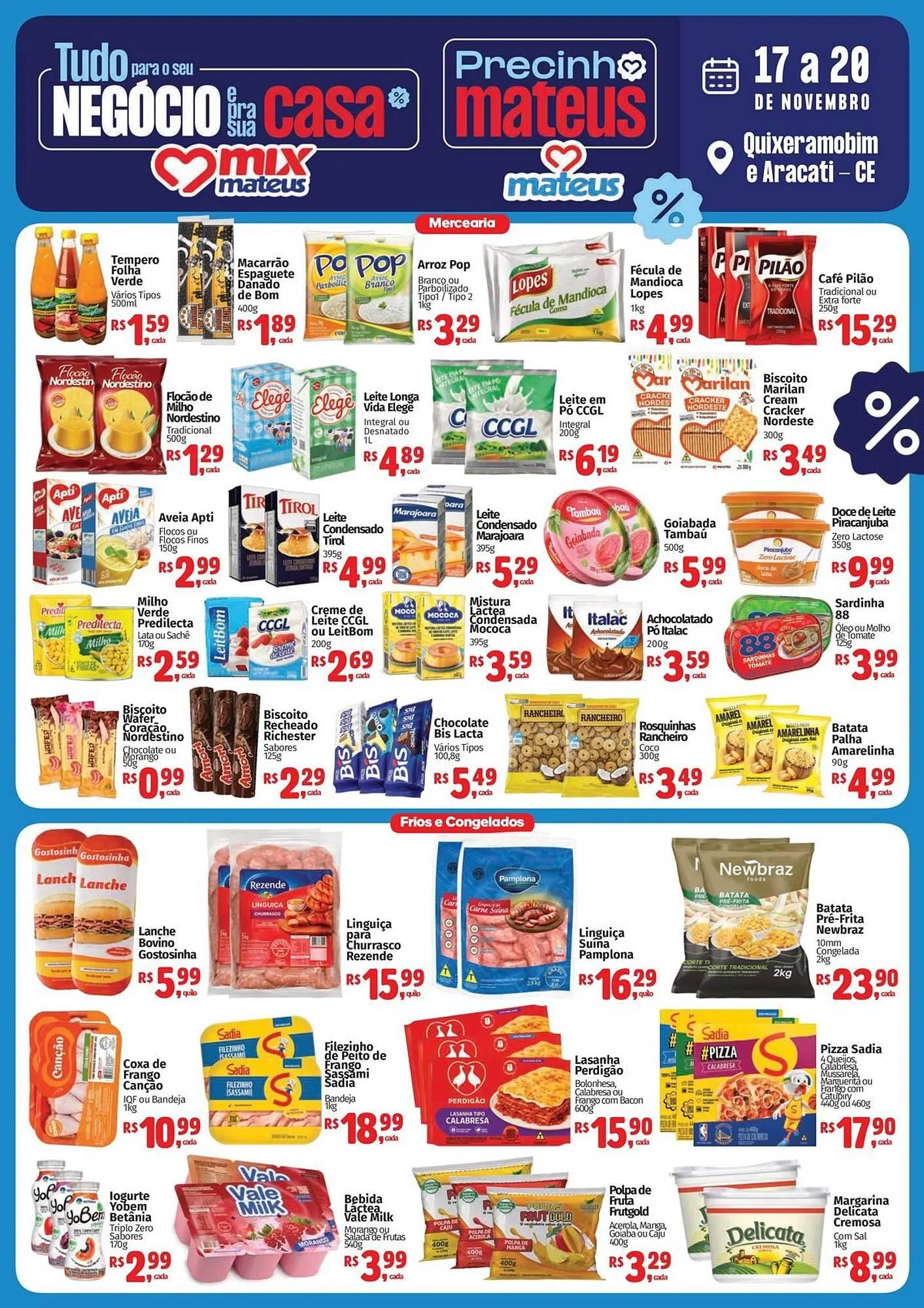Encarte de Catálogo Supermercados Mateus 17 de novembro até 20 de novembro 2025 - Pagina 1