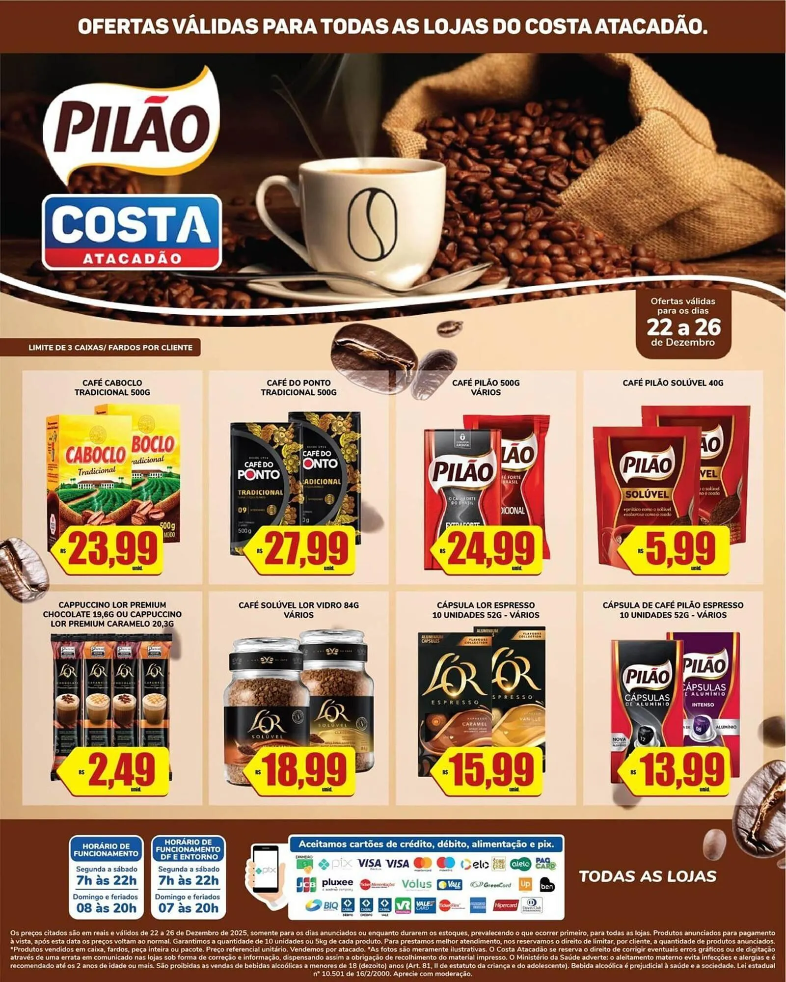 Encarte de Tabloide Costa Atacadão 22 de dezembro até 26 de dezembro 2025 - Pagina 1