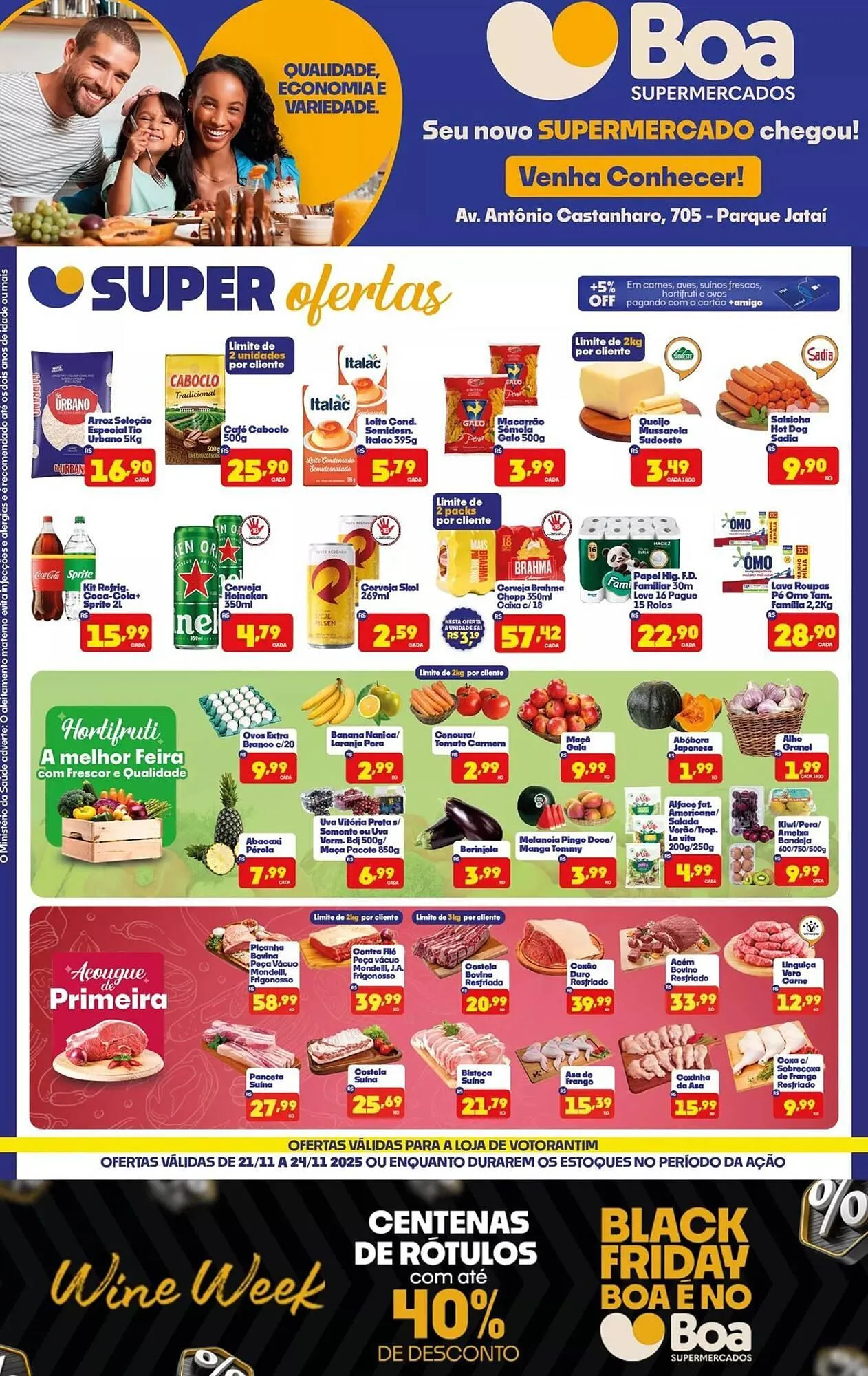 Encarte de Tabloide Boa Supermercados 21 de novembro até 24 de novembro 2025 - Pagina 1