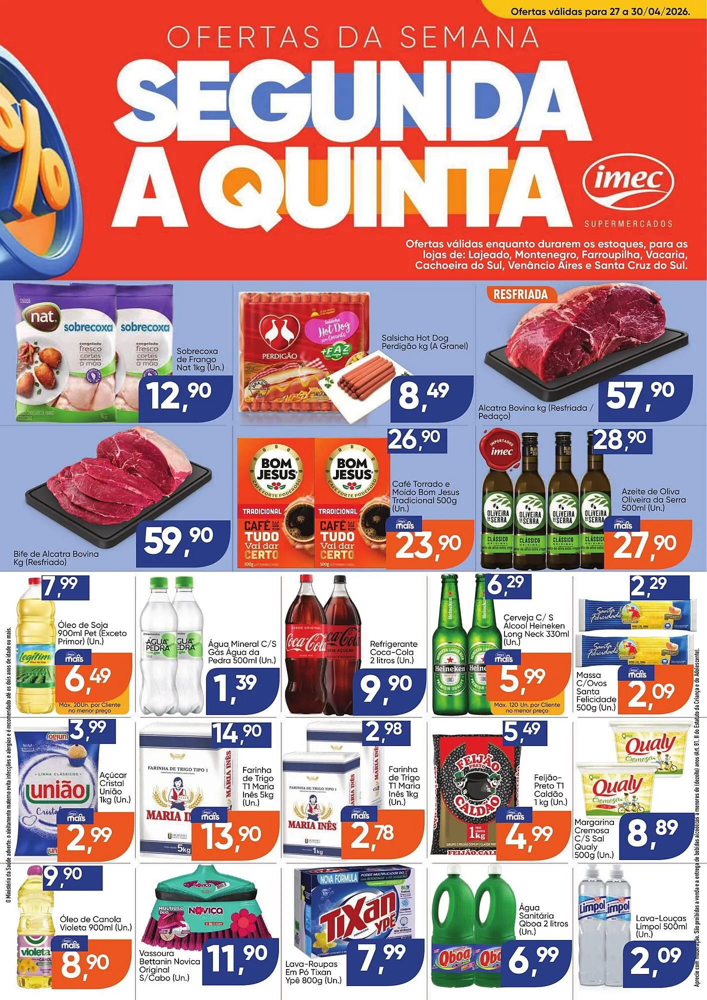 Encarte de Catálogo Imec Supermercados 27 de abril até 30 de abril 2026 - Pagina 1