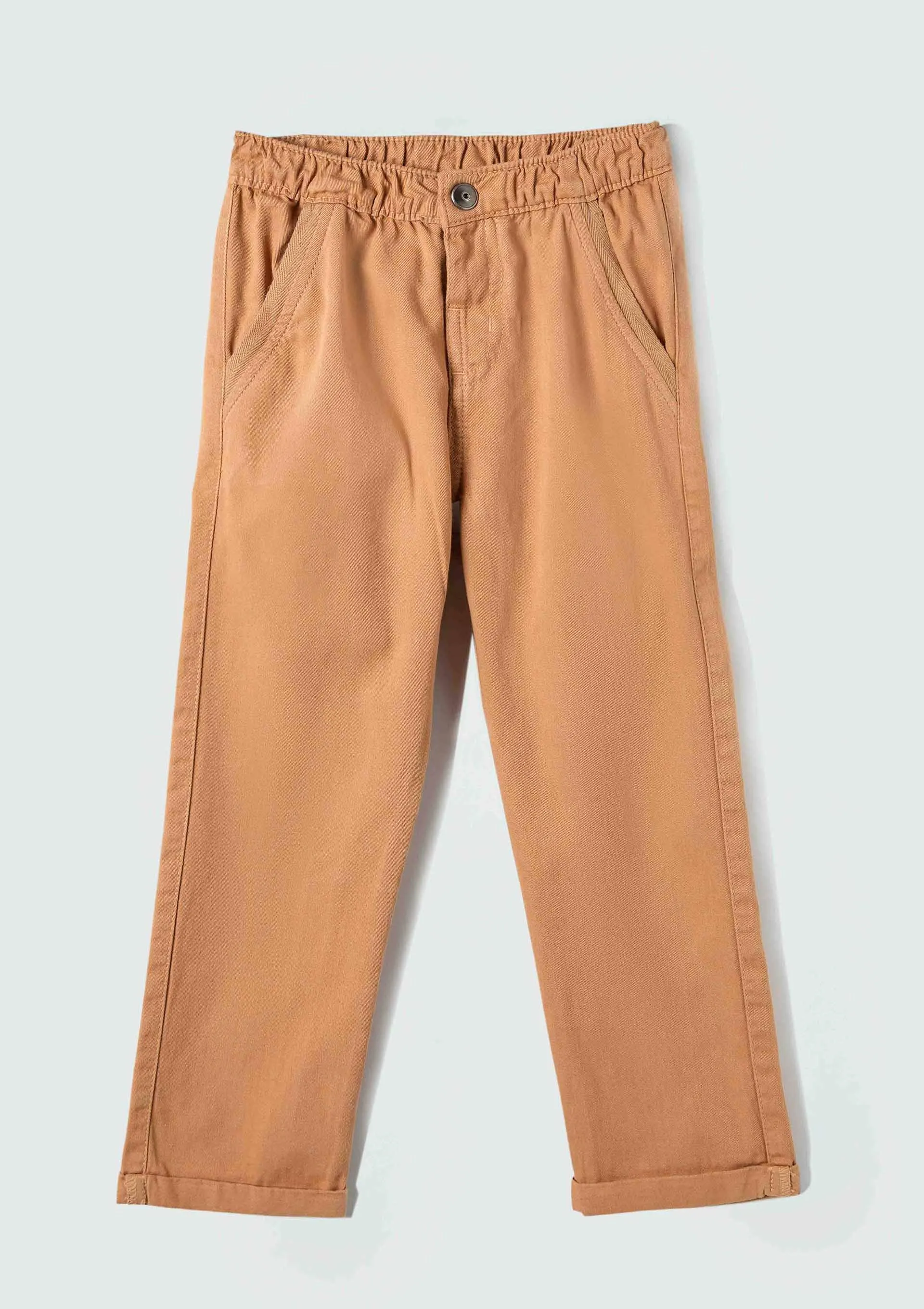 Calça Social Infantil Menino Toddler Em Sarja - Bege