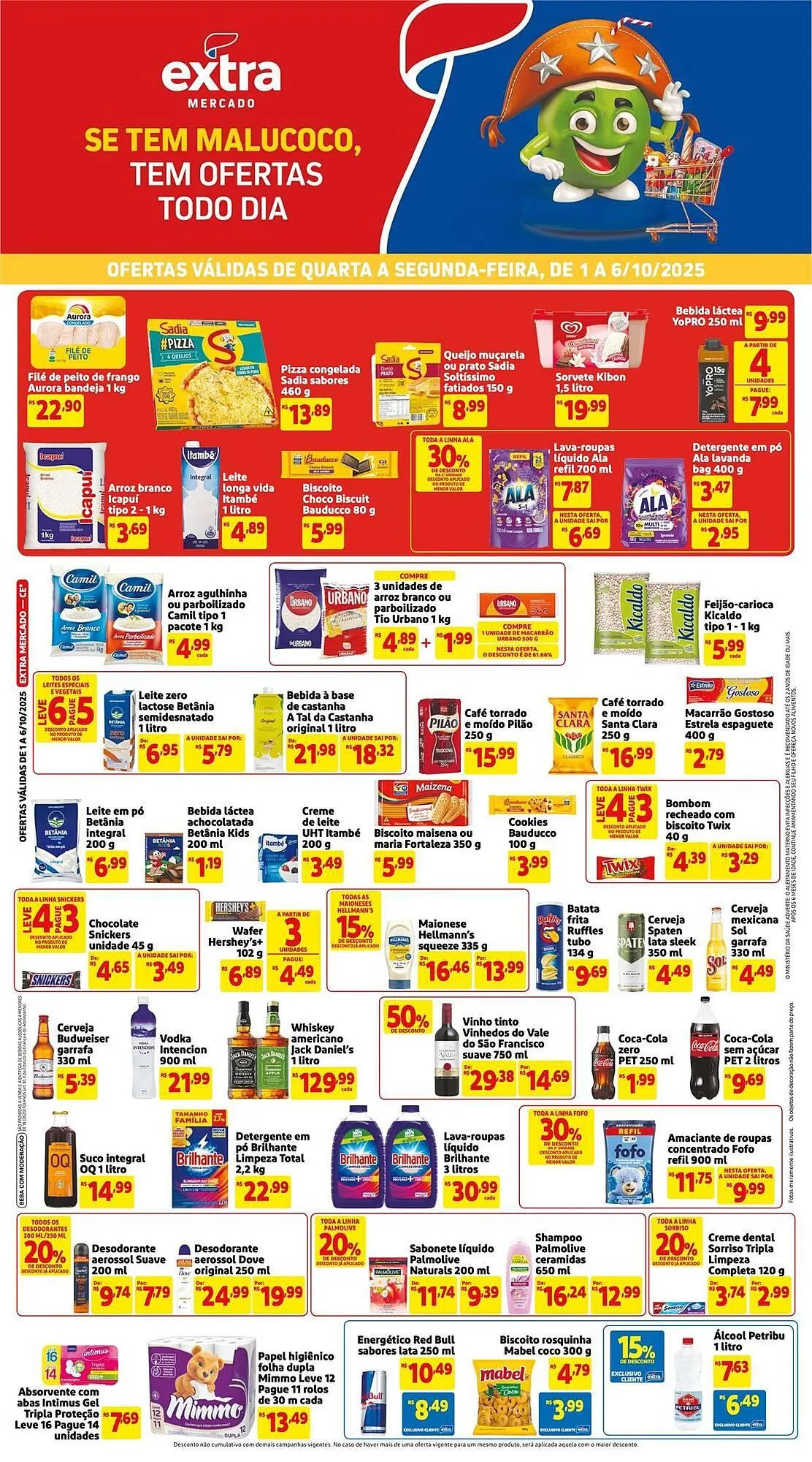 Encarte de Encarte Mercado Extra 1 de outubro até 6 de outubro 2025 - Pagina 1