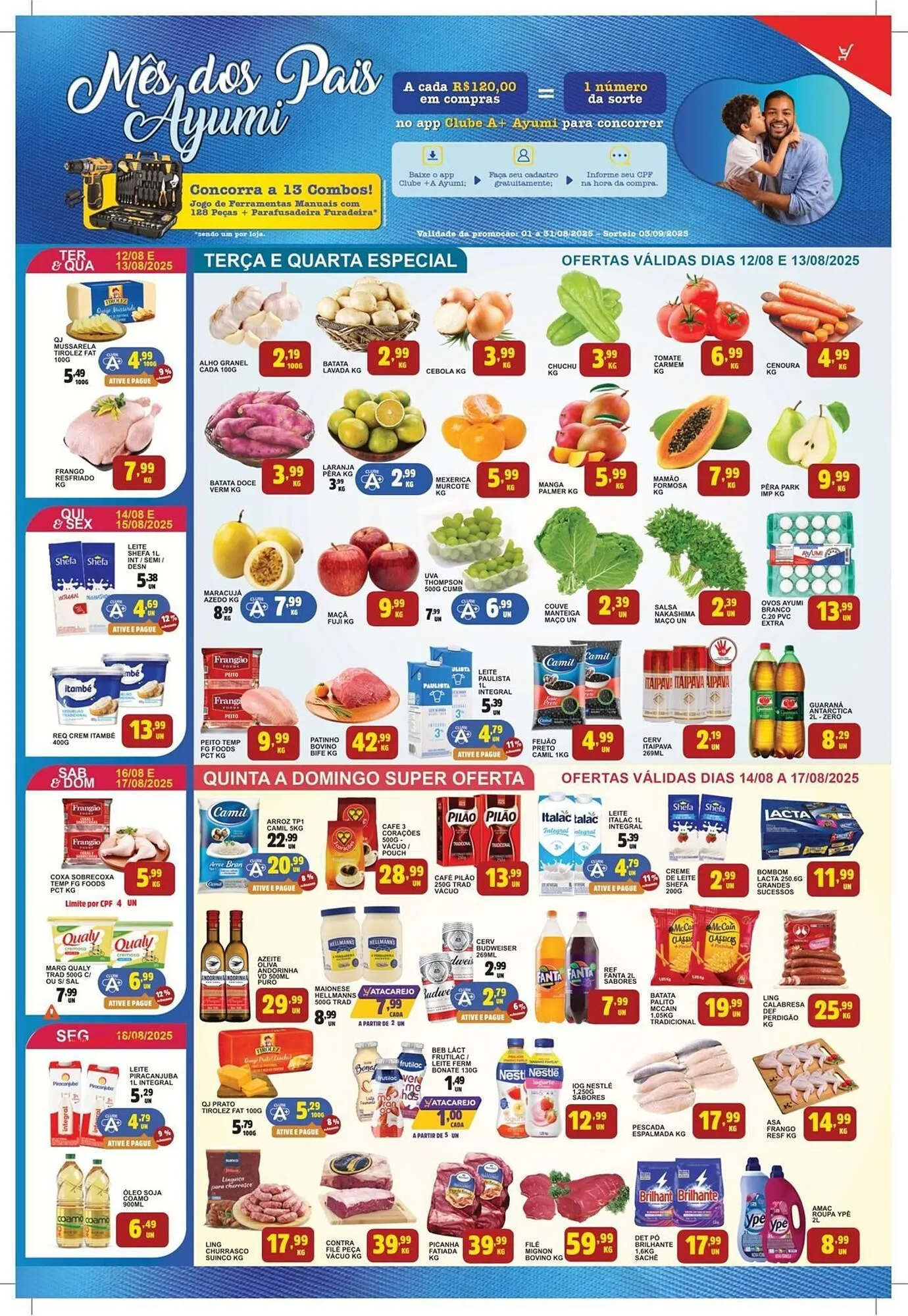 Encarte de Catálogo Ayumi Supermercados 12 de agosto até 17 de agosto 2025 - Pagina 1
