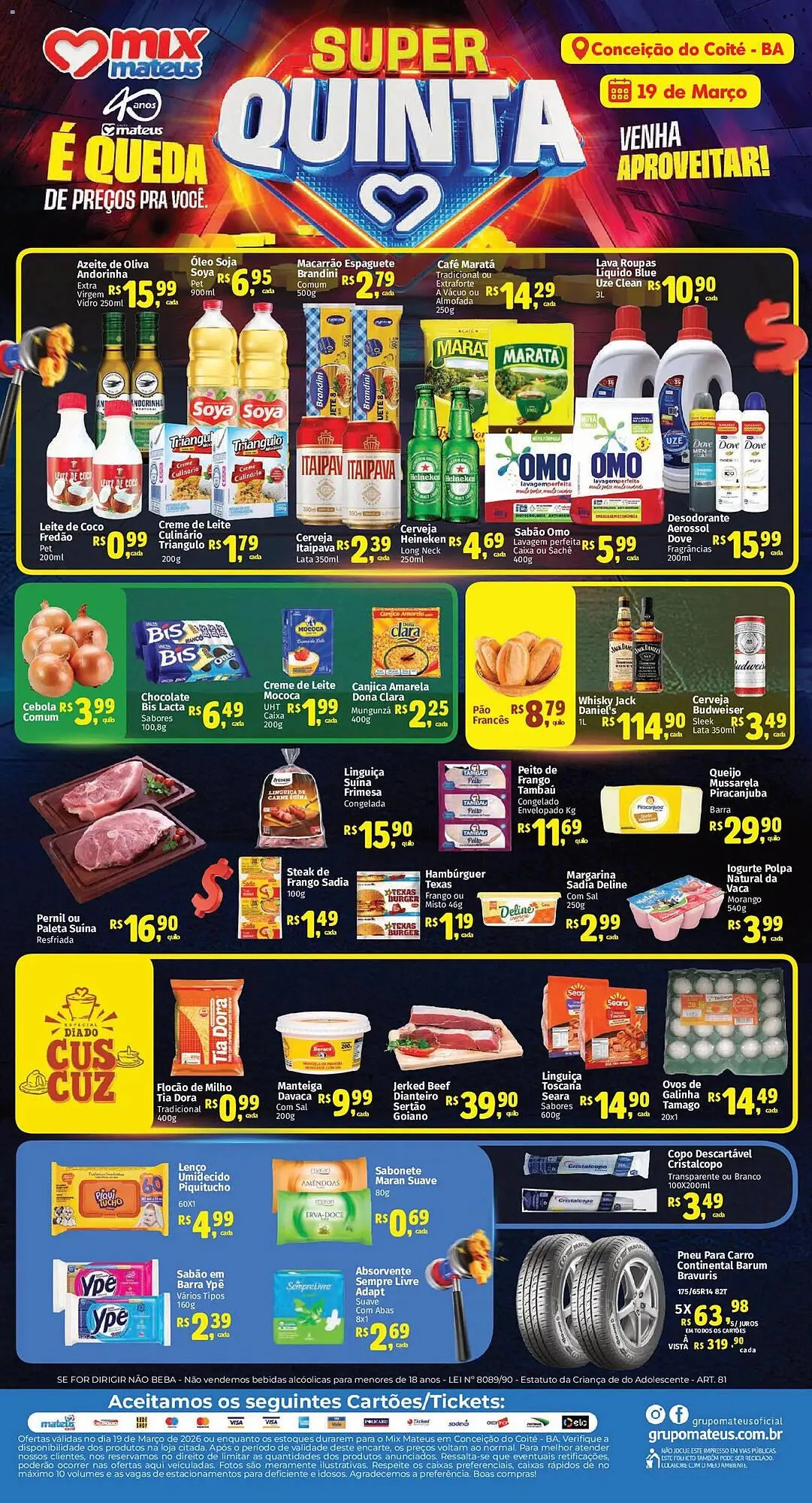 Encarte de Catálogo Supermercados Mateus 19 de março até 19 de março 2026 - Pagina 1