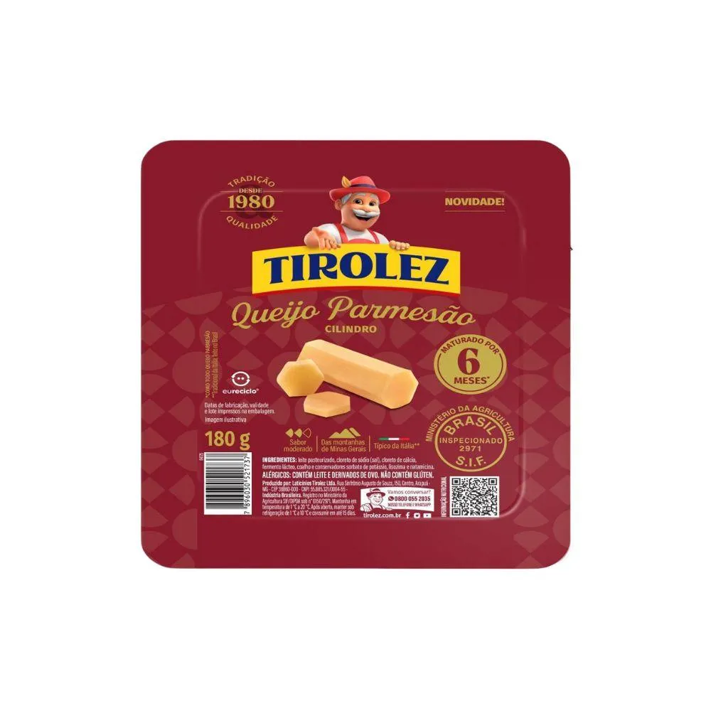 Queijo Parmesão Tirolez Cilindro 180g
