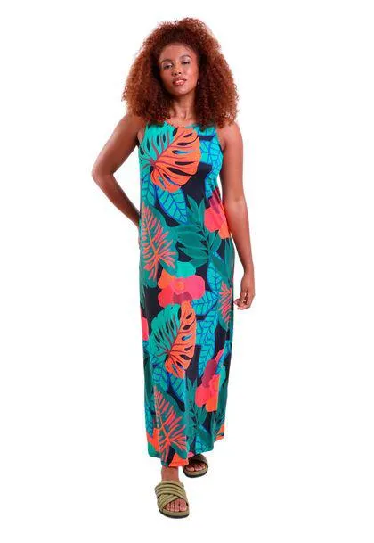 Vestido Fluxy Regata Decote Careca Cerrado