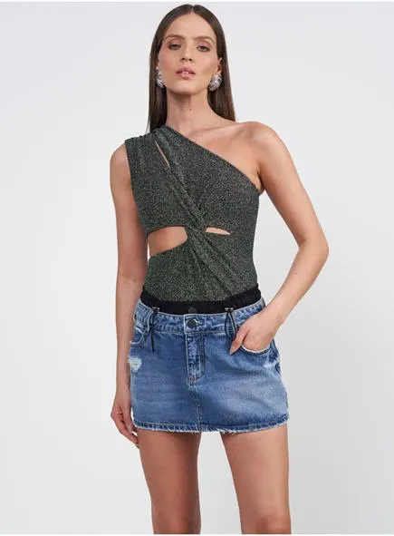 Body Tricô Listrado Esmeralda