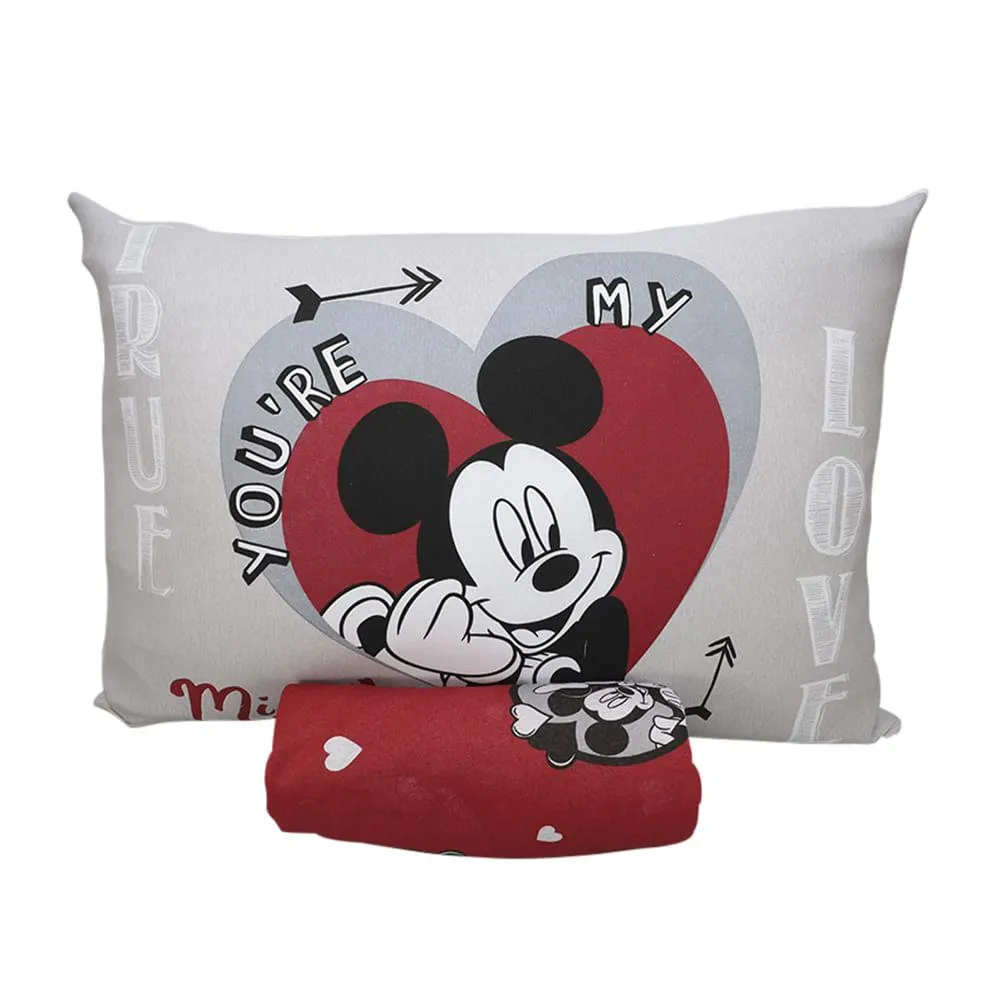 Jogo Cama Solteiro Disney Mickey Minnie Lovers 30cm 2 Peças Ref.0310150 Portallar