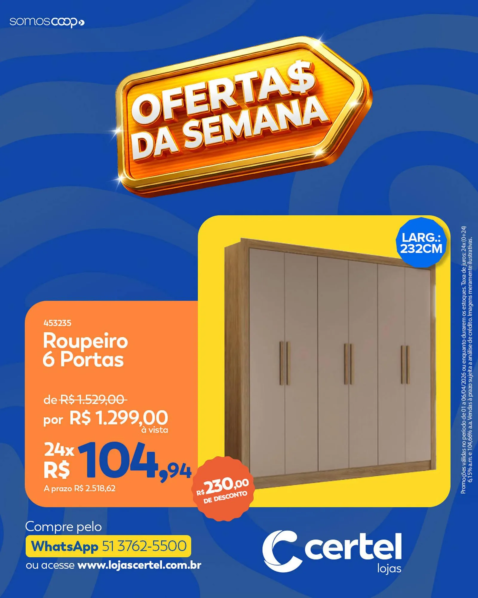 Encarte de Folheto Lojas Certel 1 de abril até 6 de abril 2026 - Pagina 1