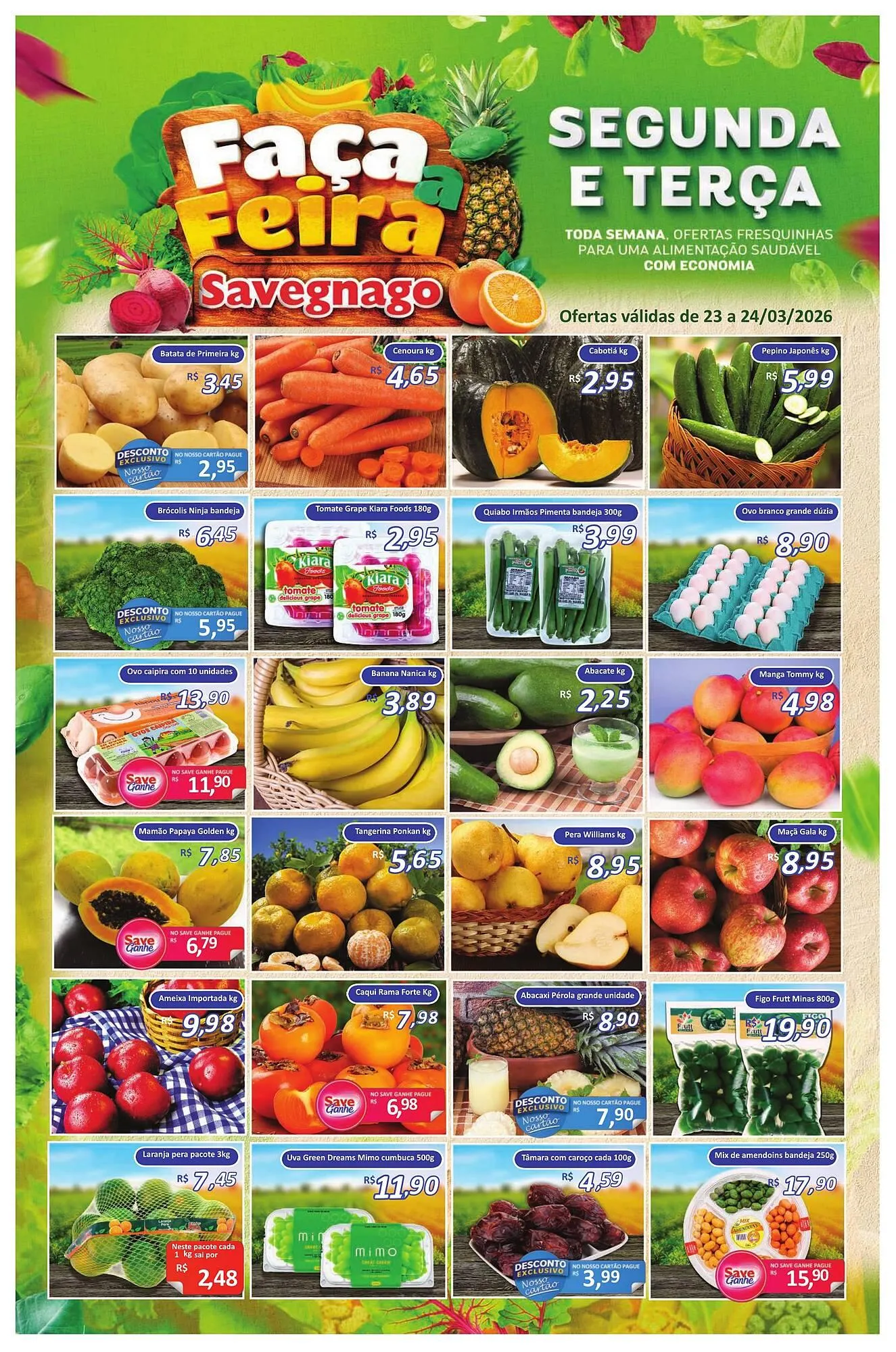 Encarte de Catálogo Supermercados Savegnago 23 de março até 24 de março 2026 - Pagina 1