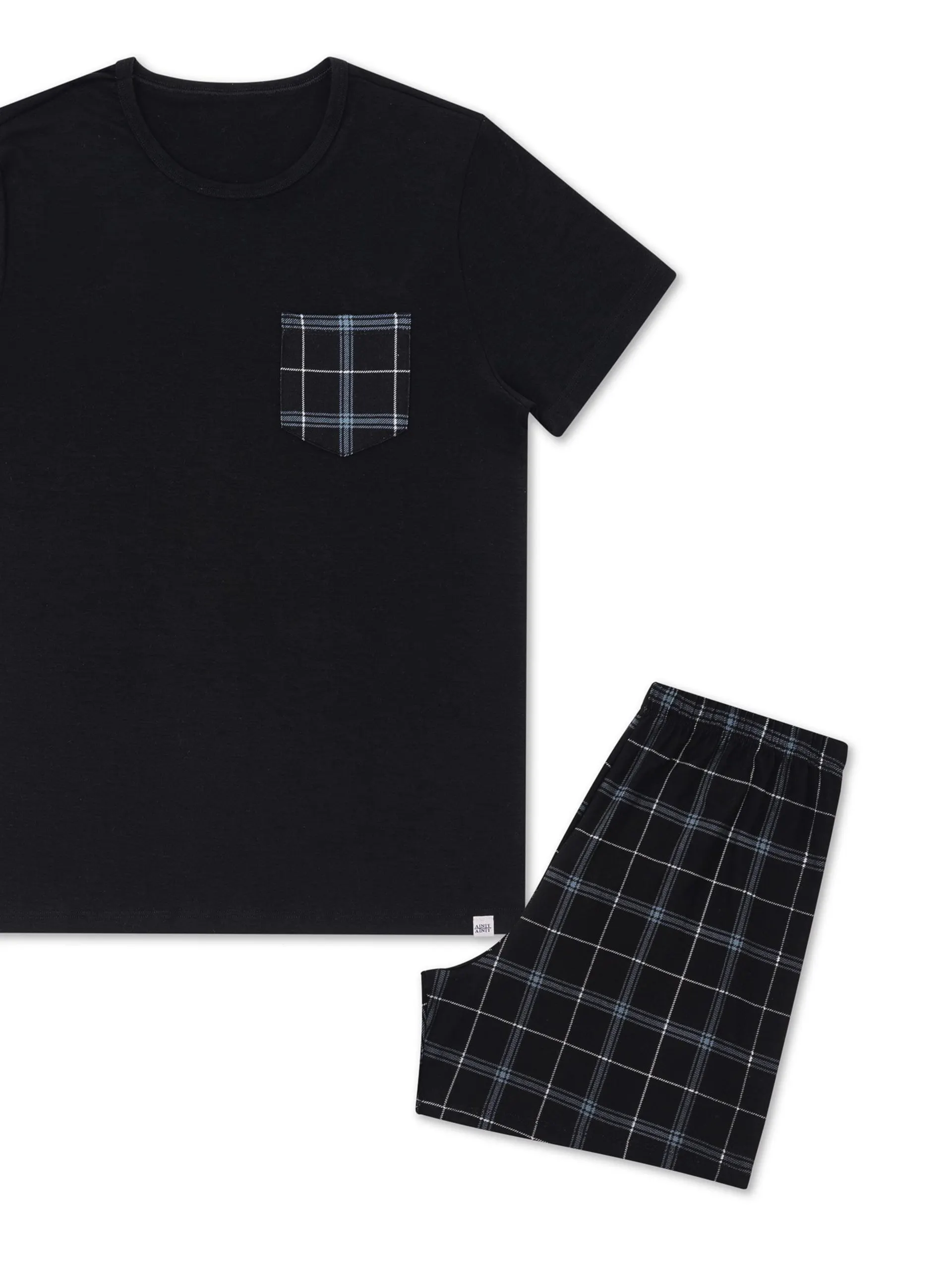 Pijama Masculino Manga Curta Black Chess