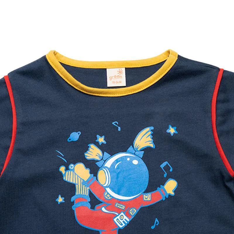 Camiseta Toddler Menina Space Skater Azul