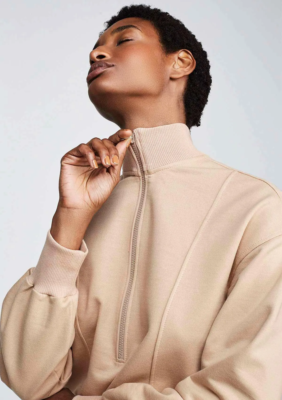 Blusão Em Moletom Amplo - Marrom