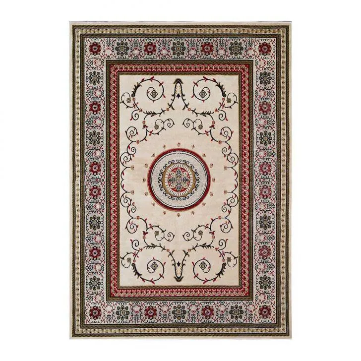 Tapete Retangular Veludo Marbella Çagdas II Creme 48x90 cm