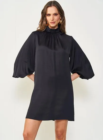 Vestido Loose Com Mangas Bufantes