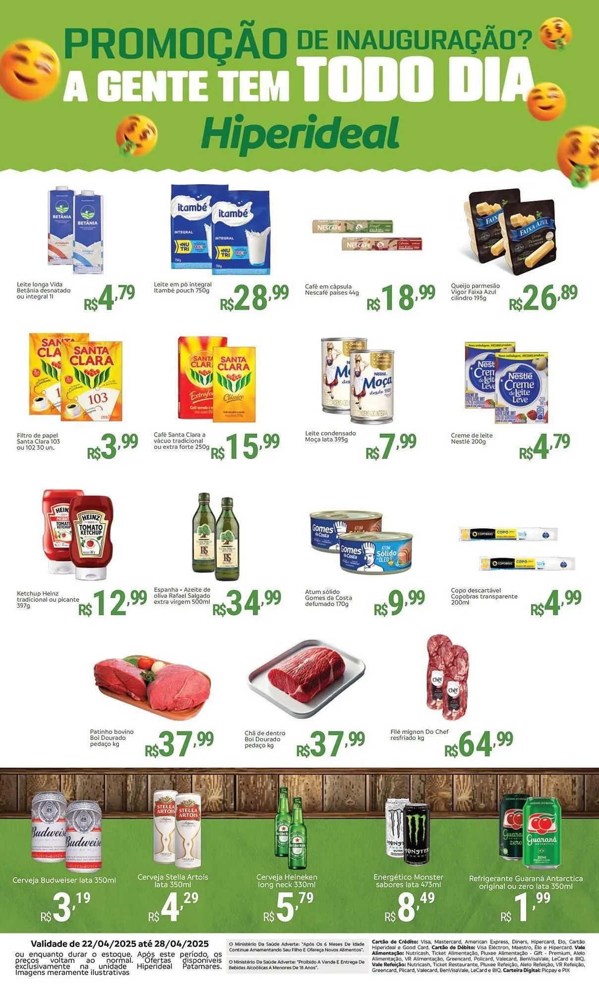 Encarte de Catálogo Hiperideal Supermercados 23 de abril até 28 de abril 2025 - Pagina 1