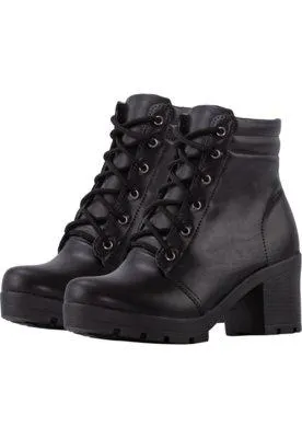 Bota Coturno Amorelle Salto Médio Cano Baixo Sintético Preto