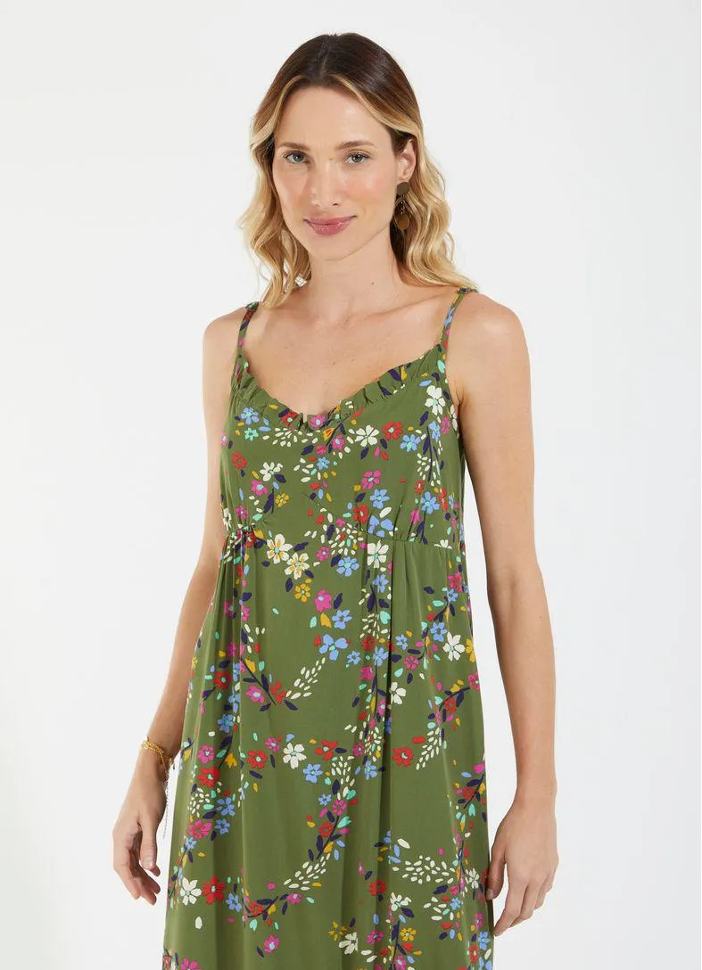 Vestido midi estampado liberty