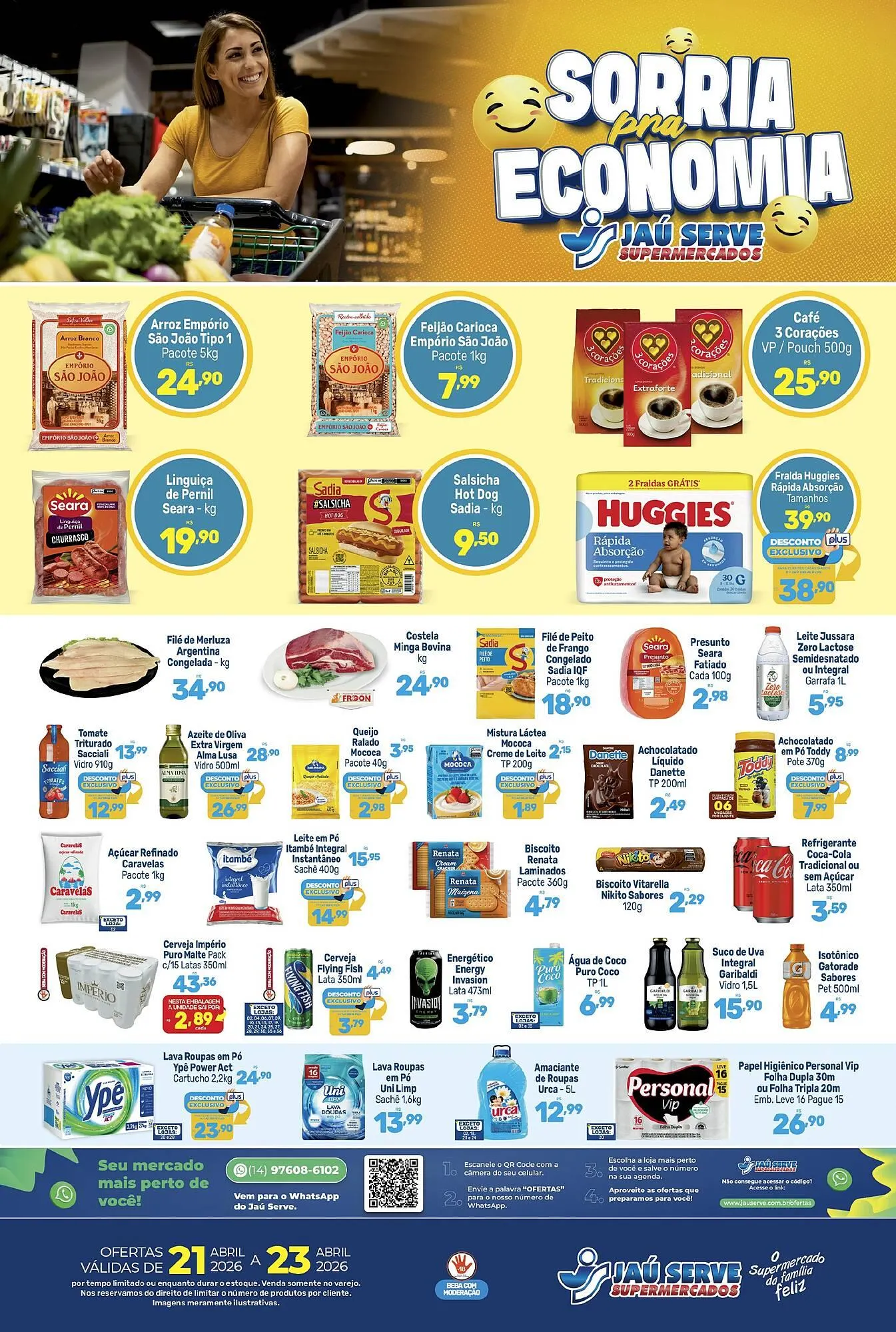 Encarte de Catálogo Supermercados Jau Serve 21 de abril até 23 de abril 2026 - Pagina 1