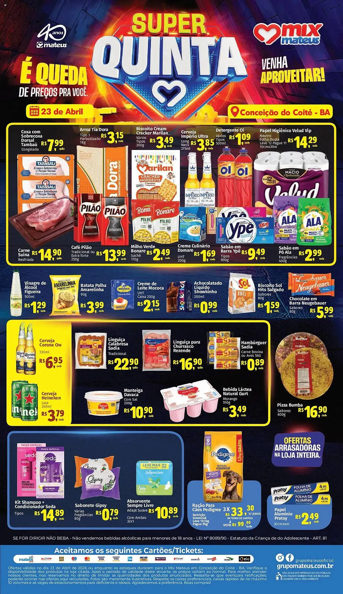 Encarte de Catálogo Supermercados Mateus 23 de abril até 23 de abril 2026 - Pagina 1