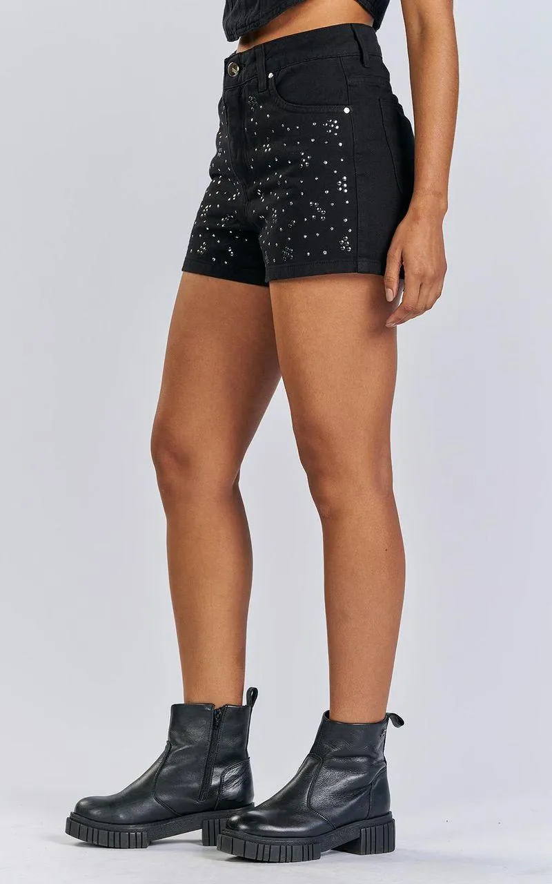 Shorts Sarja Mom Feminino - PRETO