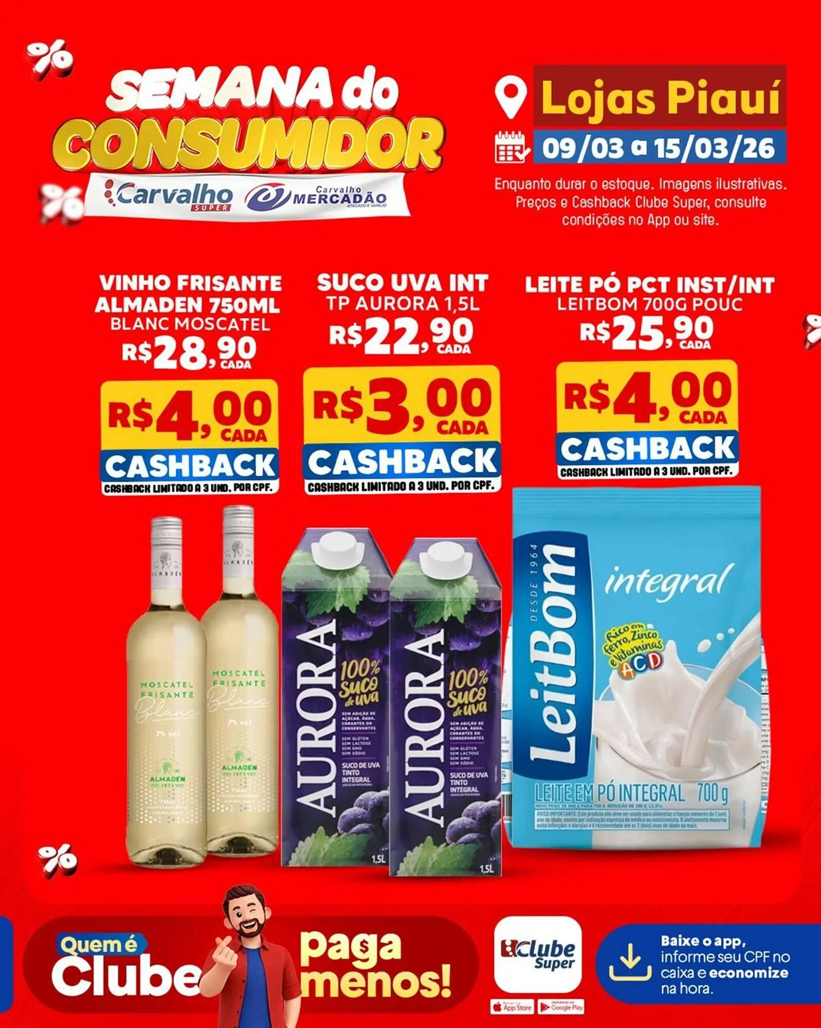 Encarte de Catálogo Carvalho Supermercado 9 de março até 15 de março 2026 - Pagina 1