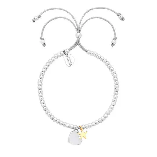 Heart And Star Silver Bracelet