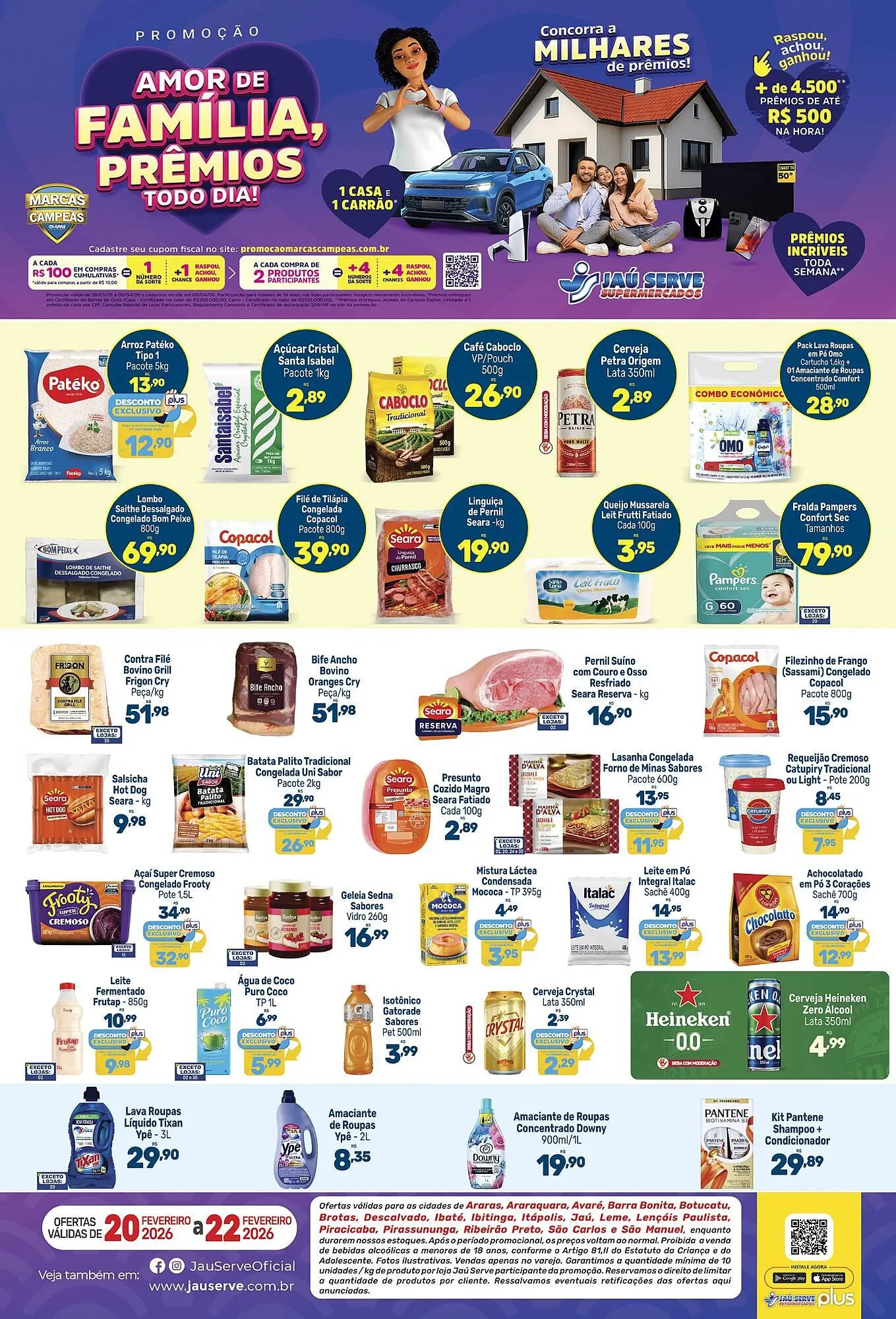 Encarte de Catálogo Supermercados Jau Serve 20 de fevereiro até 22 de fevereiro 2026 - Pagina 1