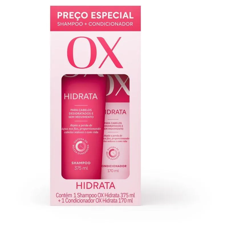 Shampoo 200 e Condicionador 170ml OX Hidrata Preço Especial