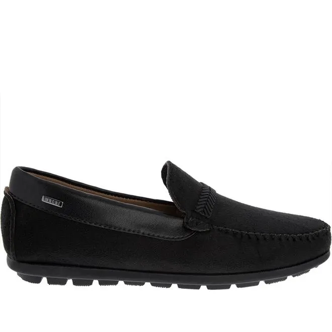 Mocassim Woche Listra Recortes Camurça Preto