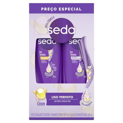 Kit Shampoo + Condicionador Seda Liso Perfeito 325ml