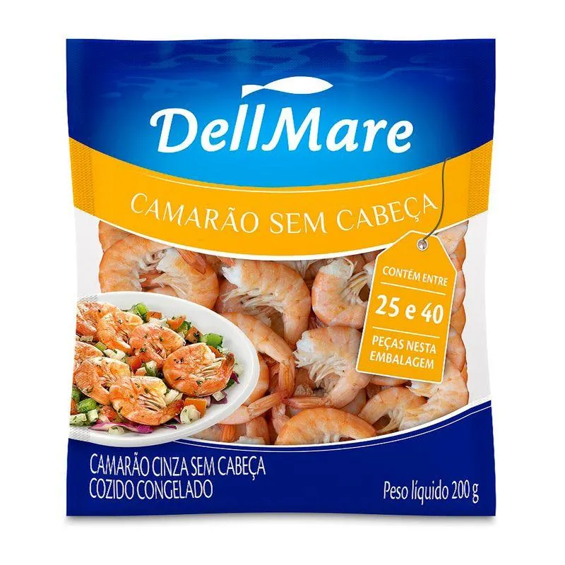 Camarão 25-40 Dellmare Sem Cabeça 200g