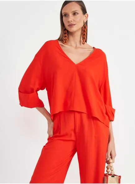 Blusa Loose Decote V