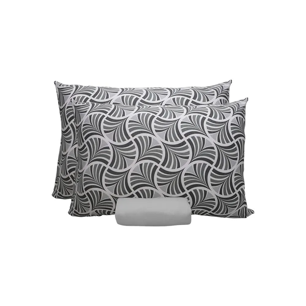 Jogo Cama Queen Doce Vida 70% Algodão Estampa La Plata Cinza Frio 3 Peças 0310310LPT - Portallar