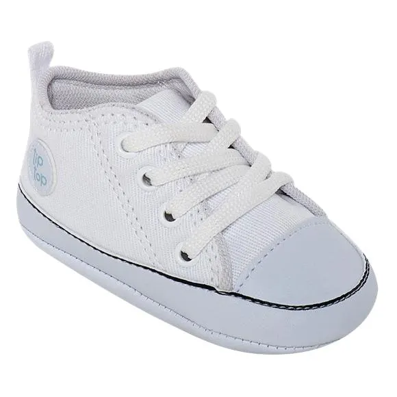 sapatinho branco sarja bebê