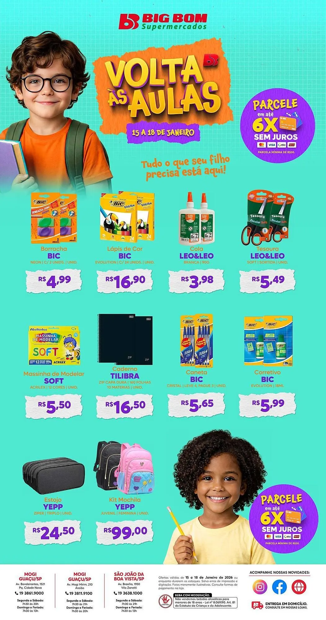 Encarte de Catálogo Big Bom Supermercados 15 de janeiro até 18 de janeiro 2026 - Pagina 1