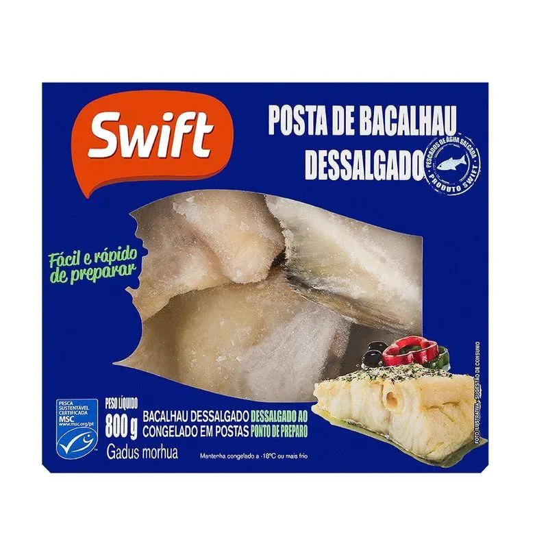 Peixe Dessalgado Posta Swift 800g