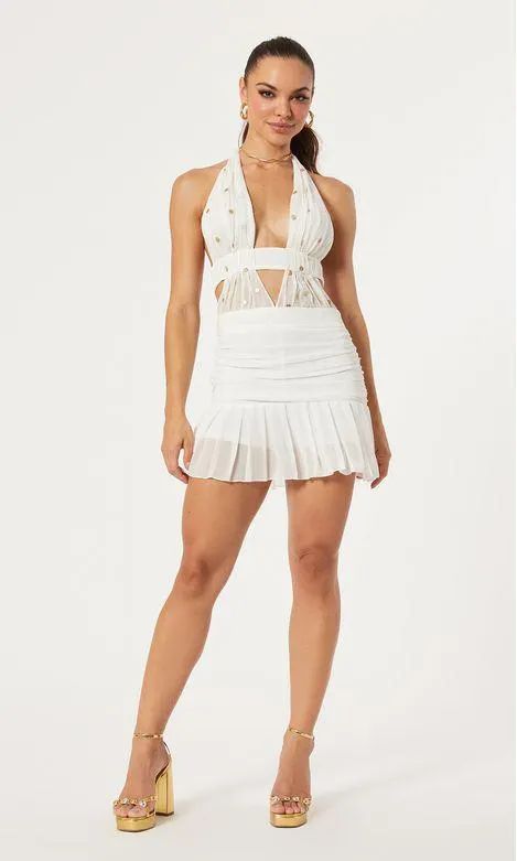 Macaquinho Bordado Espelhos - Off