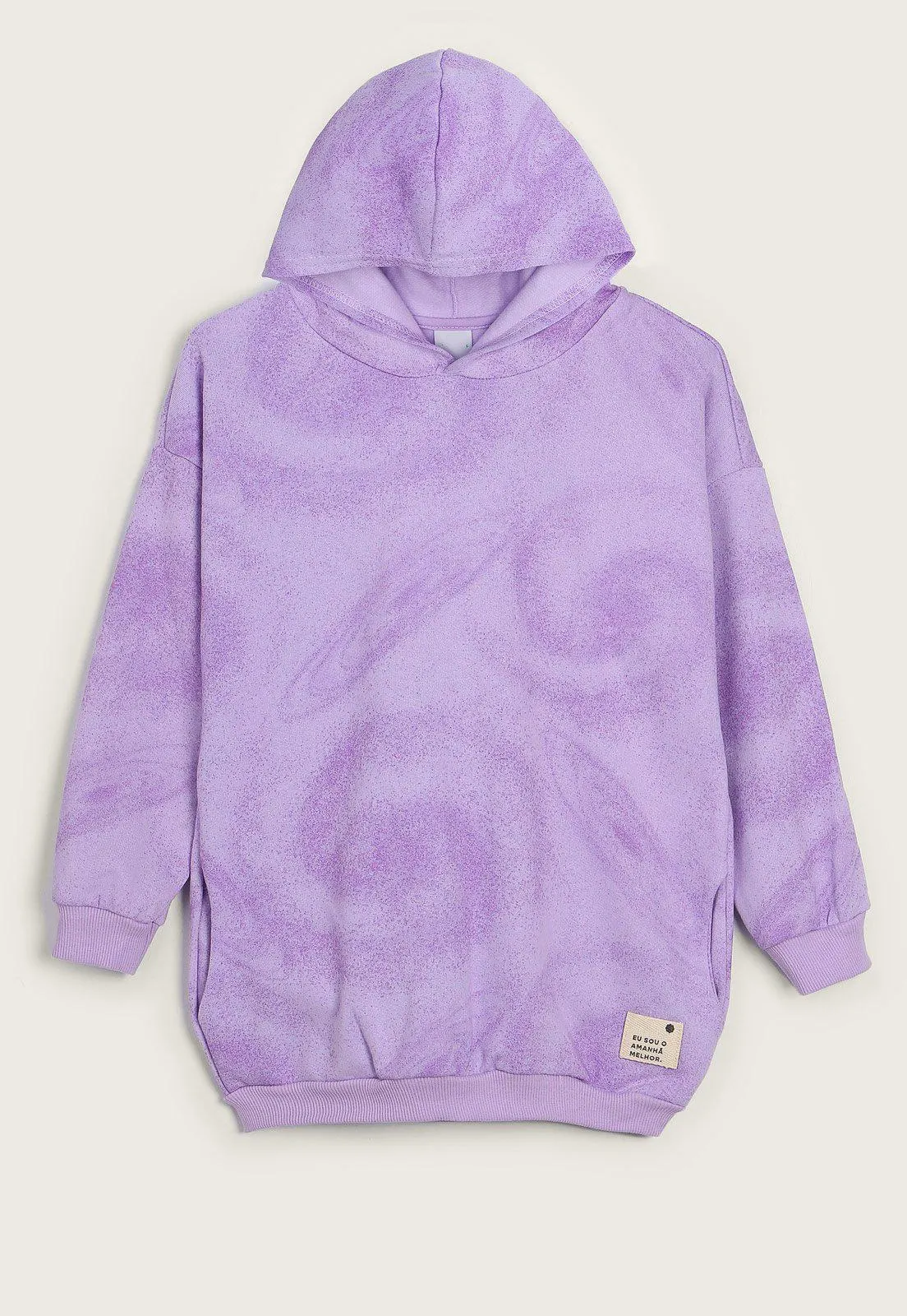 Blusa Infantil de Moletom Malwee Kids Tie Dye Lilás