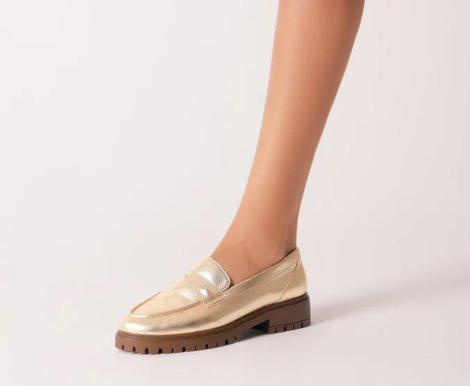 Mocassim Dourado Tratorado Leve Destroyed