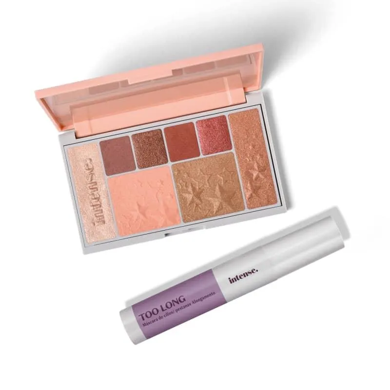 Combo Intense: Palette Multifuncional 1# Rose 13,2g + Máscara de Cílios Preta 11g
