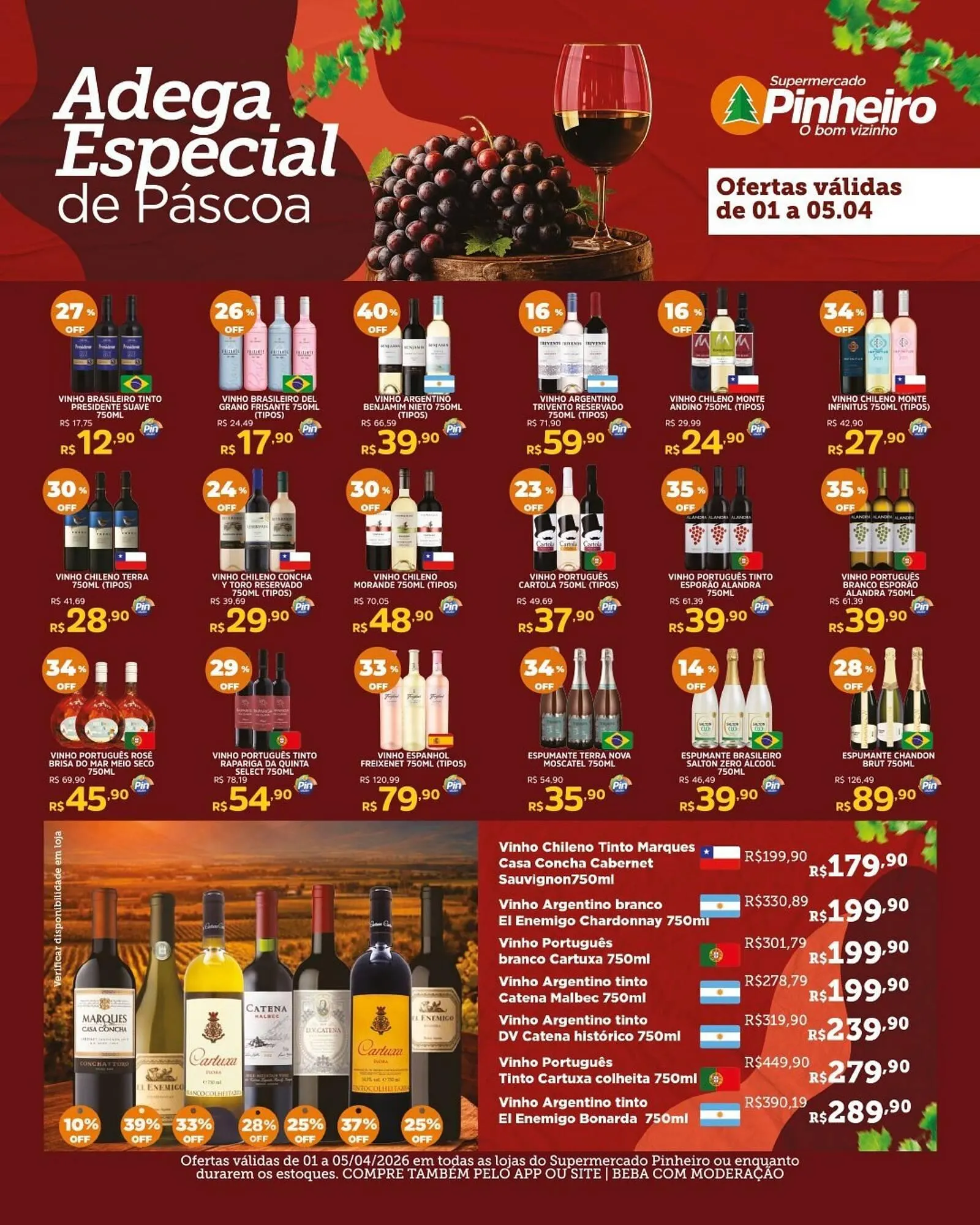 Encarte de Encarte Pinheiro Supermercado 1 de abril até 5 de abril 2026 - Pagina 1